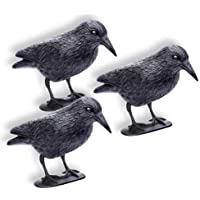 Schramm® 3 Piezas Cuervos sentados Paloma Negra Miedo a los pájaros Miedo a los Cuervos de plástico Defensa de Las…